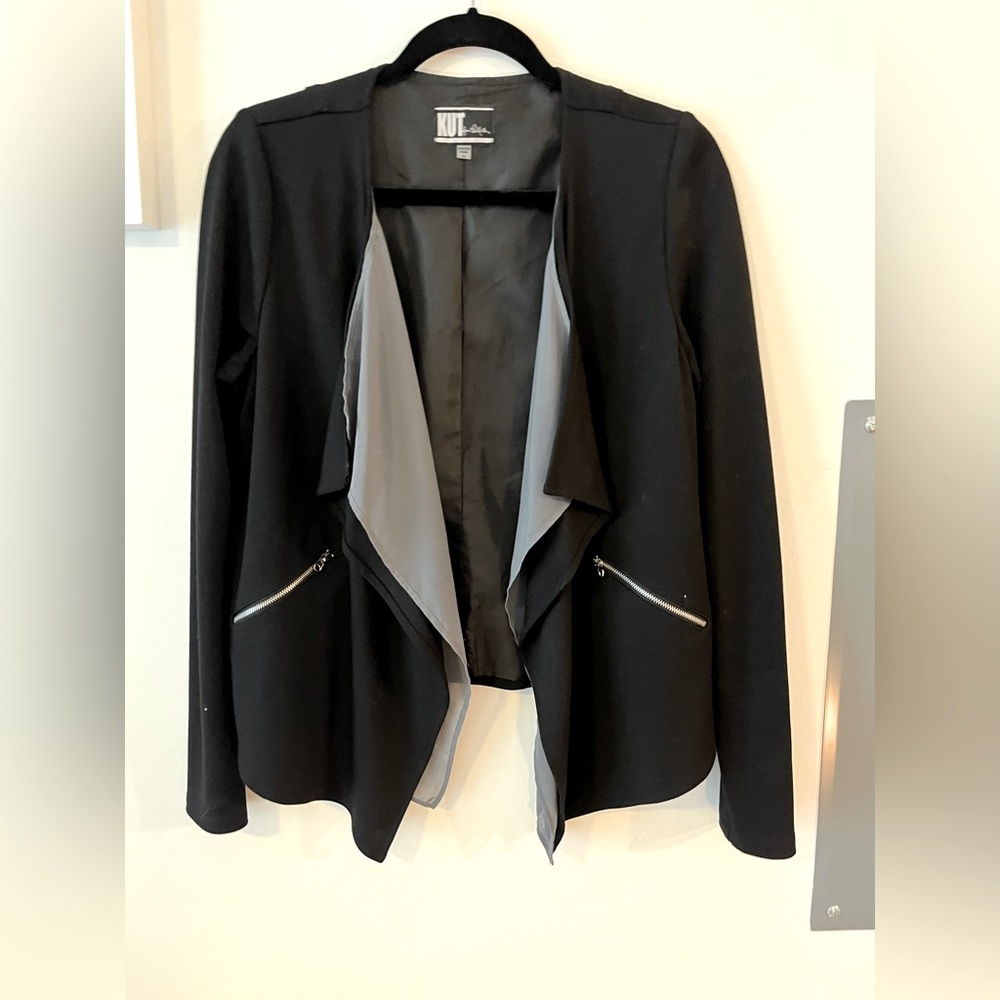 Black Blazer with Gray Details